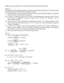 The formula and the molecular weight of an unknown hydrocarbon