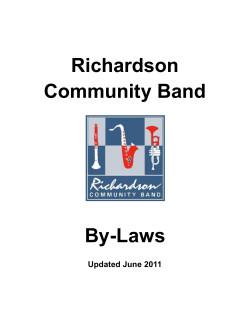 Bylaws - Richardson Community Band
