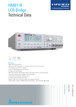 HM8118 LCR-Bridge Technical Data