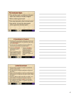 The Unalienable Rights &bull; How did Americans` commitment to