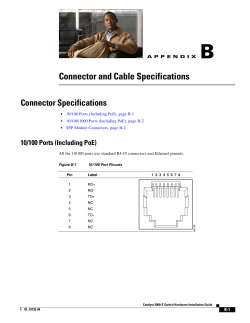 Connector and Cable Specifications
