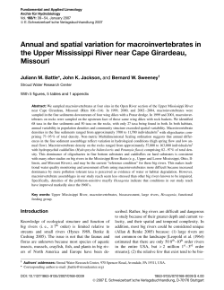 Annual and spatial variation for macroinvertebrates in the Upper