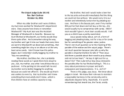 October 16, 2016 Sermon - Southwick Congregational Church