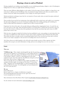 Buying a Boat? - Northampton Sailing Club