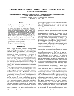 Evidence from Word Order and Case