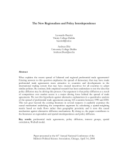 The New Regionalism and Policy Interdependence