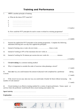 Training and Performance