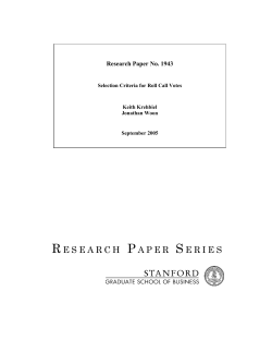 Selection Criteria for Roll Call Votes