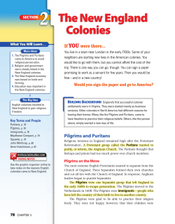SECTION 2 The New England Colonies