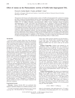 Effect of Anions on the Photocatalytic Activity of Fe(III) Salts