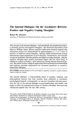 The internal dialogue - Cognitive Dynamic Therapy Associates