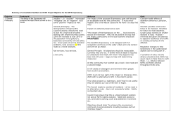 Summary of consultation feedback on KCDC Project Objective for