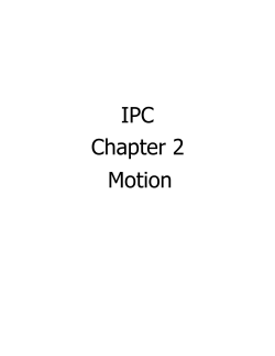 IPC Chapter 2 Motion