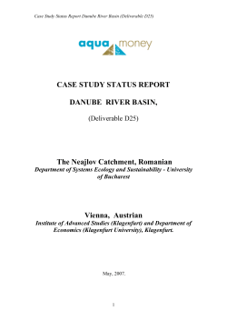 CASE STUDY STATUS REPORT DANUBE RIVER BASIN