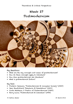 Theory - Week 17 - Postmodernism Lecture