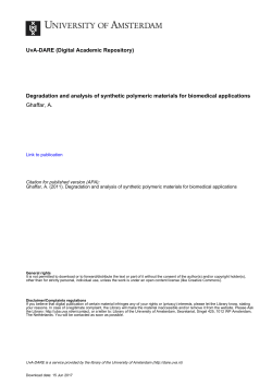 Degradation and analysis of synthetic polymeric - UvA-DARE