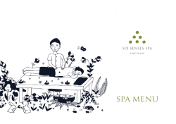 SPA MENU - Six Senses Hotels Resorts Spas