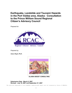 Earthquake, Landslide and Tsunami Hazards in the Port Valdez
