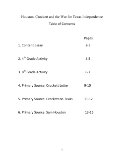 Houston, Crockett and the War for Texas Independence