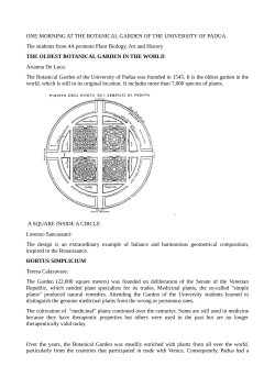 ONE MORNING AT THE BOTANICAL GARDEN OF THE