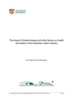 The impact of biotechnology and other factors on health and safety