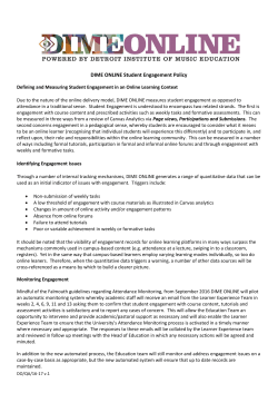 DIME ONLINE Student Engagement Policy