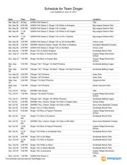 Schedule for Team Dinger