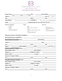 Patient Name - Elizabeth Bonefas, MD, FACS