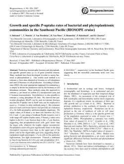 Growth and specific P-uptake rates of bacterial