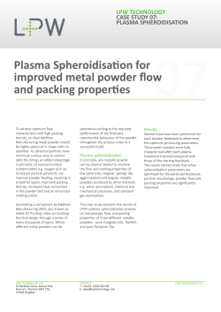 Plasma Spheroidisation