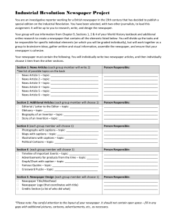 Industrial Revolution Newspaper Project