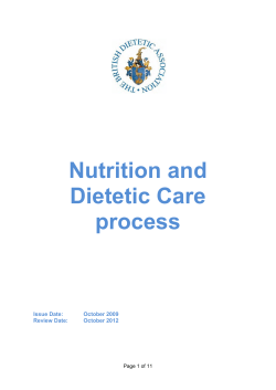 Nutrition and Dietetic Care process
