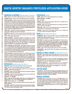 NORTH COUNTRY ORGANICS FERTILIZER APPLICATION GUIDE