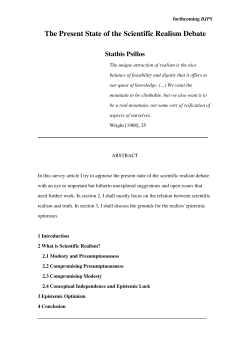 The Present State of the Scientific Realism Debate