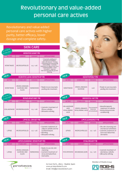 Revolutionary and value-added personal care actives - In