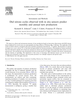 Diel nitrate cycles observed with in situ sensors predict monthly and
