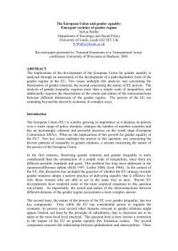 The European Union and gender equality