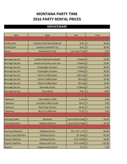 Serviceware Price List