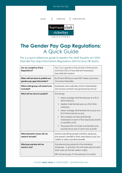 The Gender Pay Gap Regulations: A Quick Guide