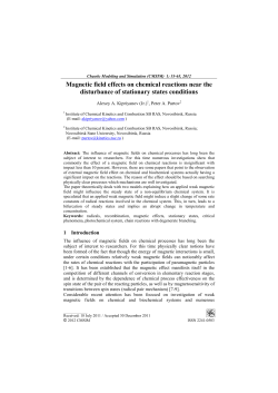 Magnetic field effects on chemical reactions near the disturbance of
