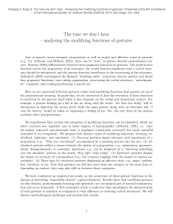 The tone we don`t hear - analysing the modifying functions of gestures