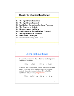 Chapter 6: Chemical Equilibrium