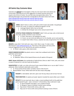 All Saints Day Costume Ideas - visitannunciationparish.com