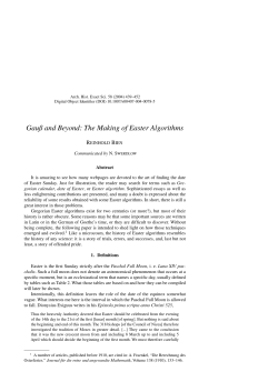 Gau&szlig; and Beyond: The Making of Easter Algorithms