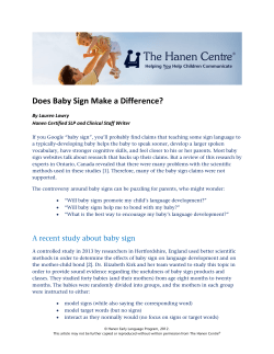 Does Baby Sign Make a Difference?