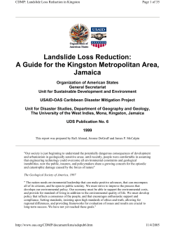 Landslide Loss Reduction: A Guide for the Kingston