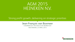 Heineken N.V. 2015 AGM presentation