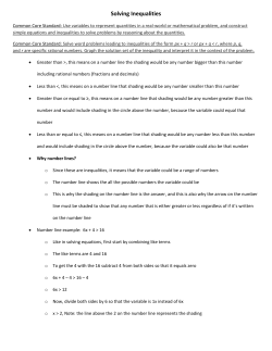 Solving Inequalities
