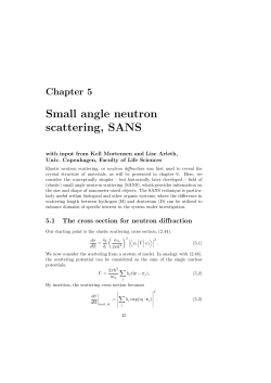 Small angle neutron scattering, SANS