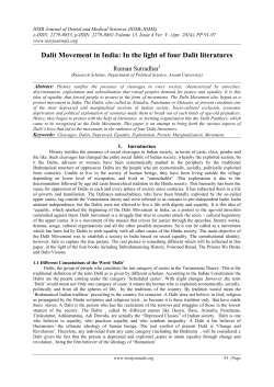 Dalit Movement in India: In the light of four Dalit literatures